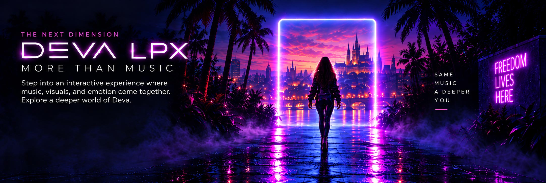 The next dimension. Deva LPX. More than music. Step into an interactive experience where music, visuals, and emotion come together. Explore a deeper world of Deva. Freedom lives here.